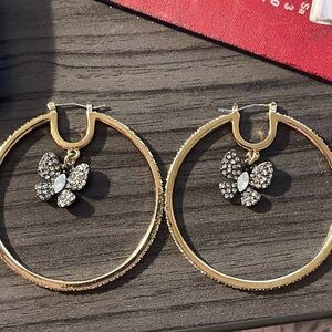 Elegant Gold Butterfly Hoop Earrings
